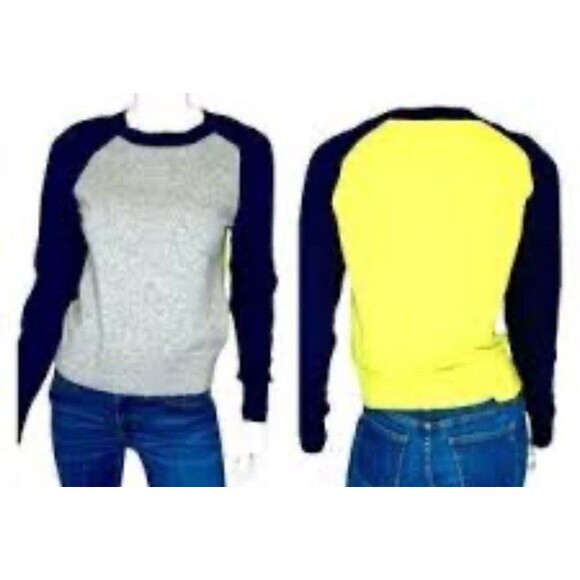 BANANA REPUBLIC Women’s SM Extra Fine Merino Wool Sweater Color Block Crewneck - Picture 6 of 6